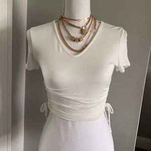 PLT CROPPED TEE WITH SIDE TIES